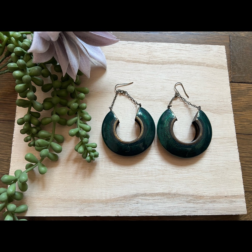 Aztec inspired design earrings